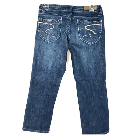 Euc-7 Seven Vintage Low Rise Distressed Five Pockets Zip Fly Cropped Jeans 27 - Picture 2 of 5